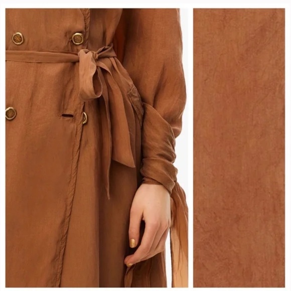 Zara Limited Edition Mustard Flowing Long Trench Coat - Picture 3 of 9